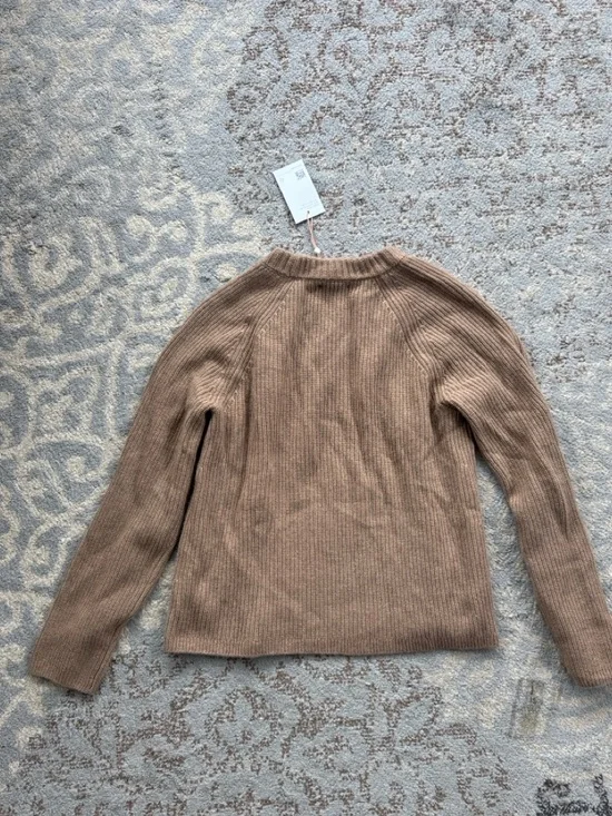 Quince Mongolian Cashmere Fisherman Crewneck Sweater Teak Medium - Picture 5 of 8